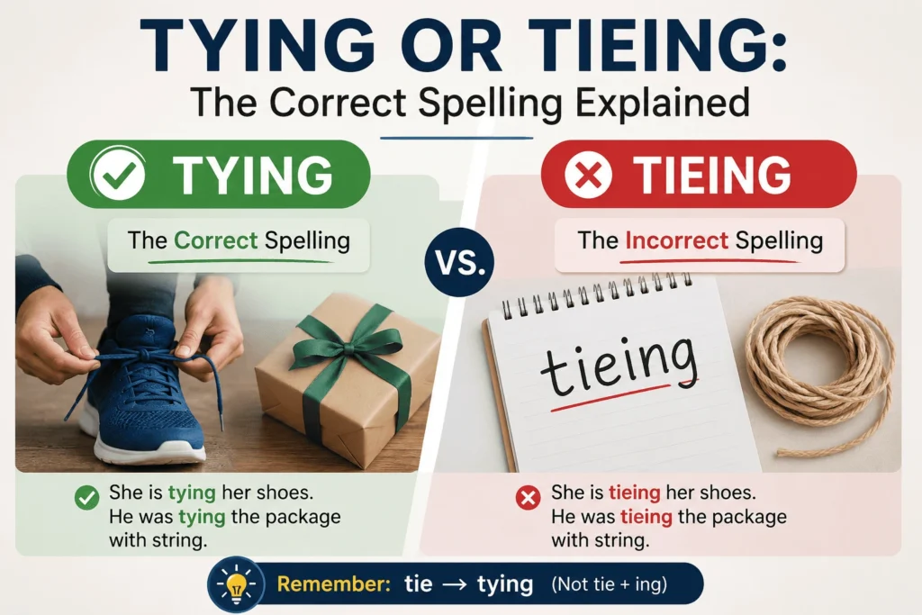 Tying or Tieing